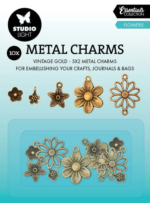 Breloques Métalliques SL Fleurs Consommables 10 PIÈCES