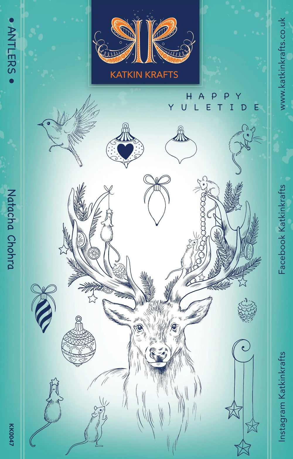 Katkin Krafts Antlers 6 in x 8 in Clear Stamp Set — Ecstasy Crafts