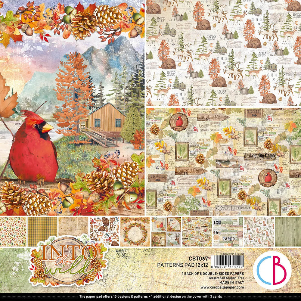 Ciao Bella Into The Wild Motifs Bloc 12"x12" 8/Paq