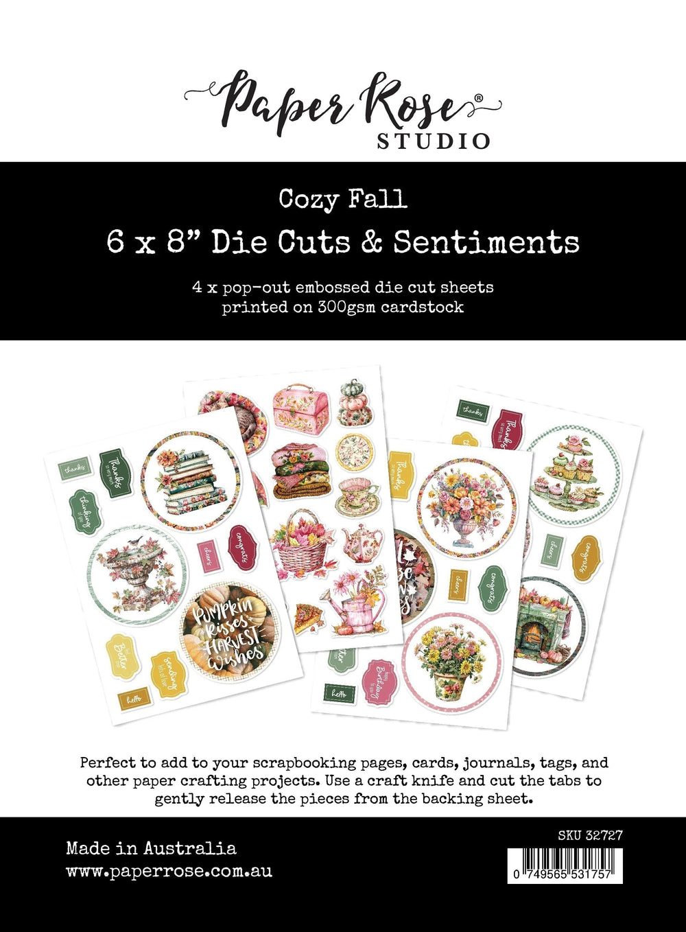 Cozy Fall 6x8" Die Cuts & Sentiments 32727 — Ecstasy Crafts