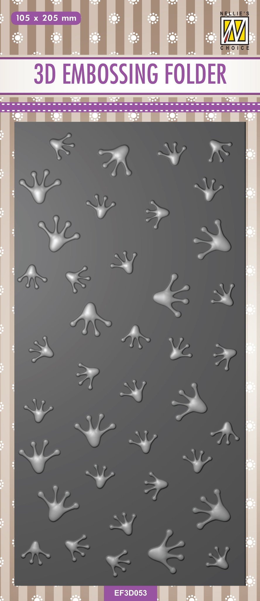 Nellie's Choice 3D Embossing Folder Slimline - Frog Series - Frog Footprints — Ecstasy Crafts