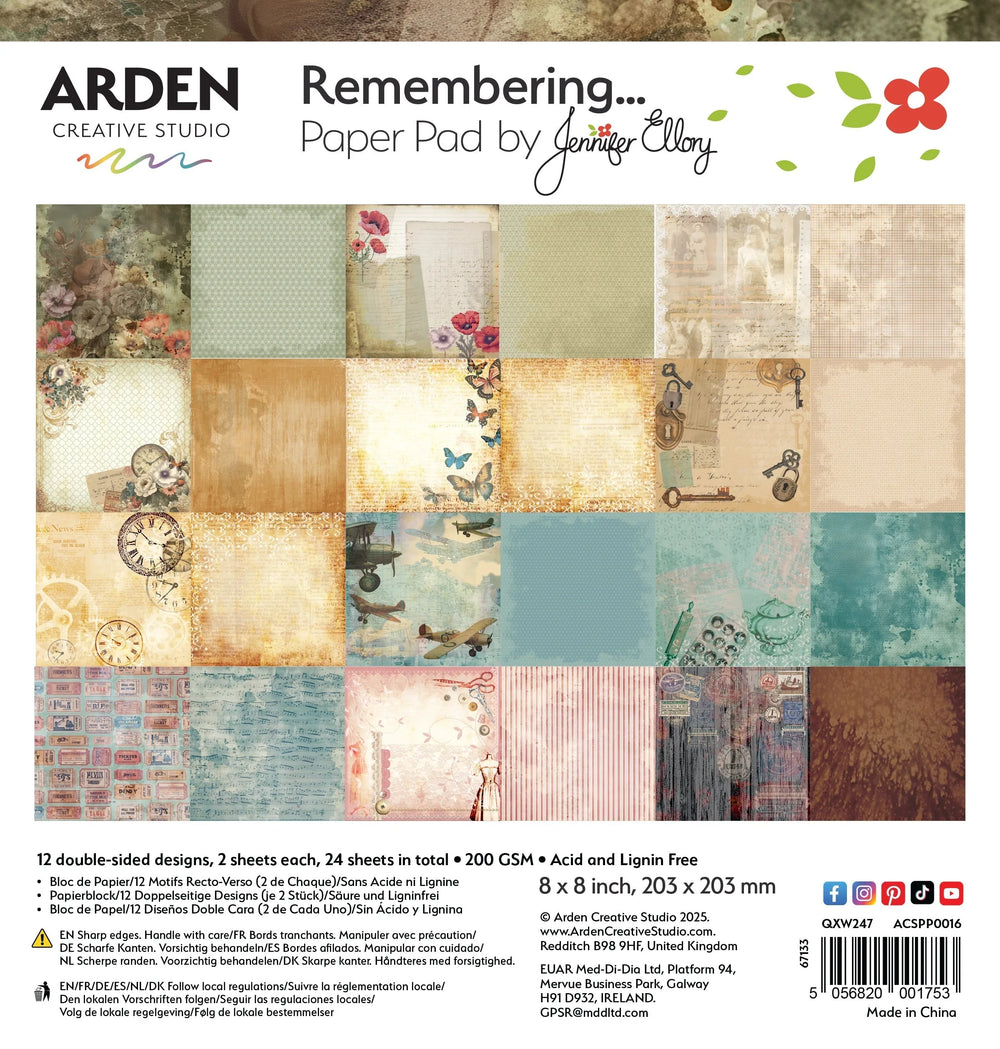 Arden Creative Studio Souvenir... Bloc de papier 8 po x 8 po