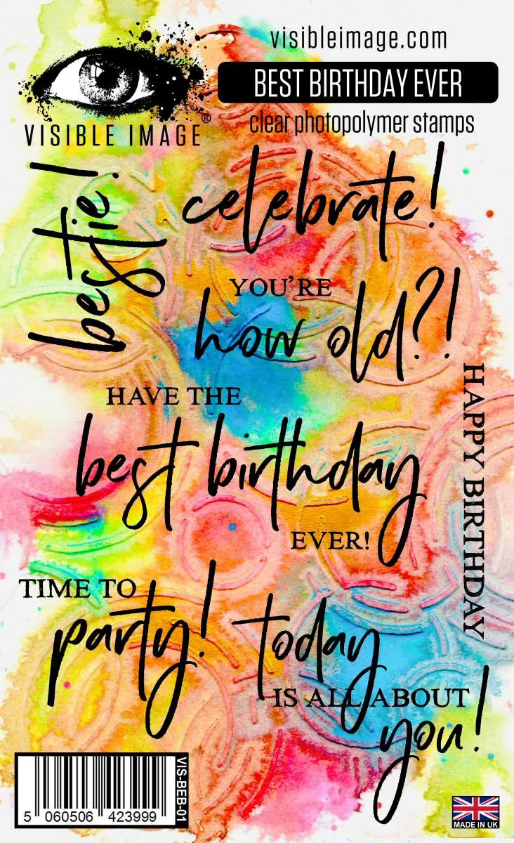 Visible Image Best Birthday Ever - Ensemble de tampons A6