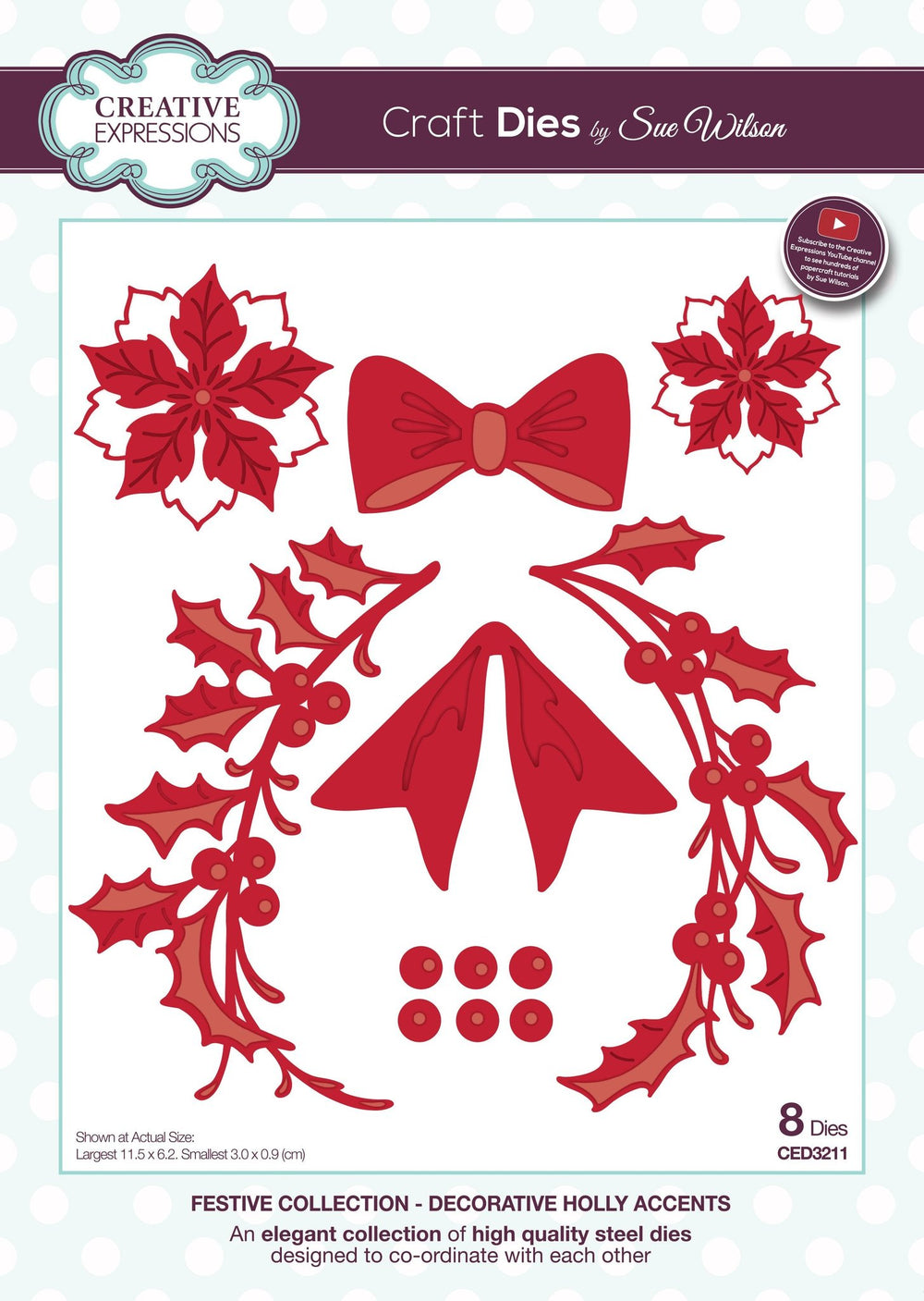 Dies by Sue Wilson Festive Flower, Sprig and Bow — Ecstasy Crafts