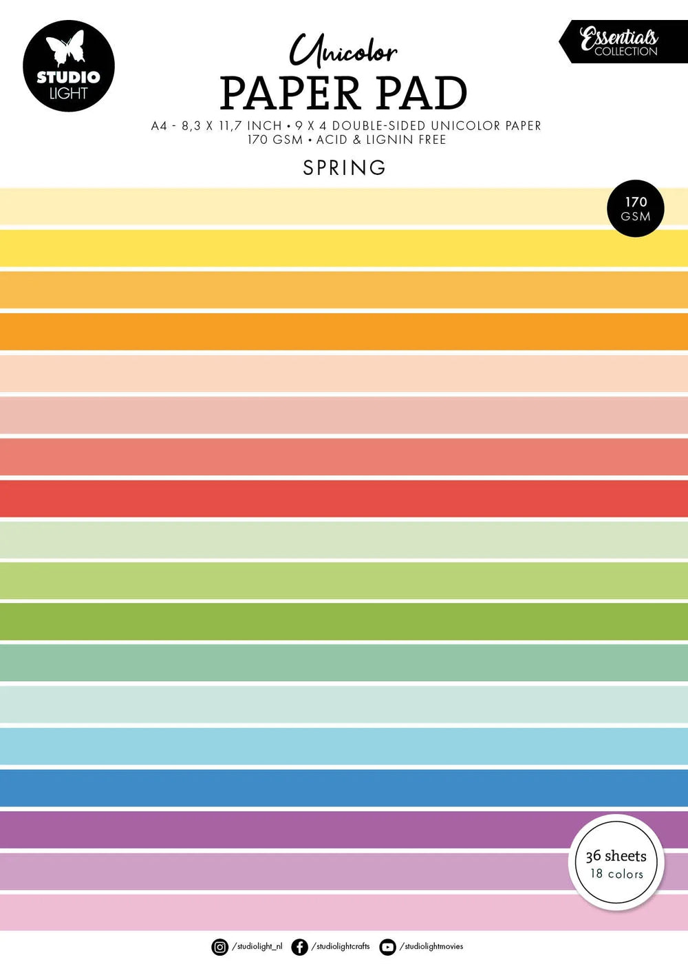 SL Unicolor Paper Pad Spring Tones Essentials 36 SH