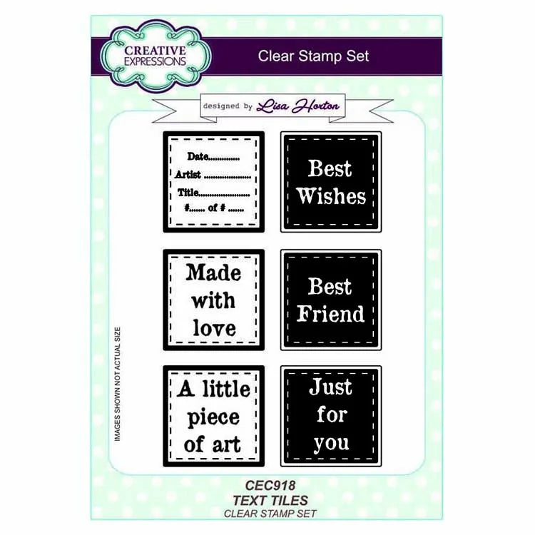 Creative Expressions Jeu de tampons transparents A5 Text Tiles pour artistes