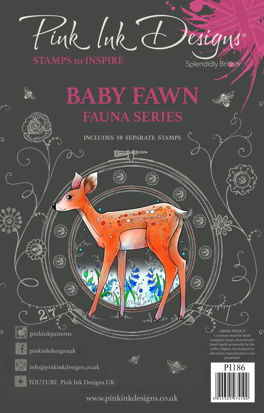 Pink Ink Designs Fawn 6 in x 8 in Clear Stamp Set — Ecstasy Crafts