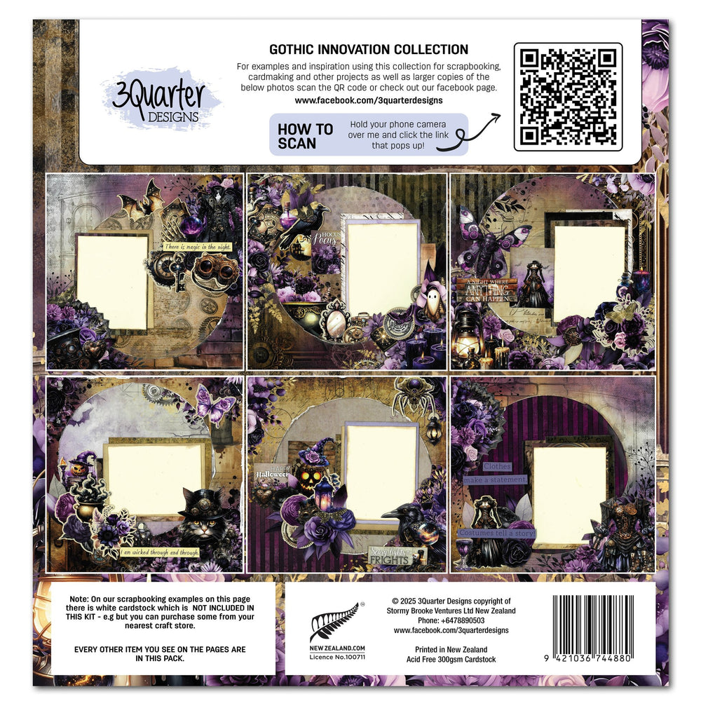 3Quarter Designs Gothic Innovation 12x12 Design Paper & Diecuts Set — Ecstasy Crafts (photo 2)