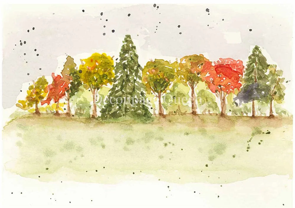 D'hier à Ooh La La - Papier Riz Forêt Automnale Format A4 - 5 Feuilles