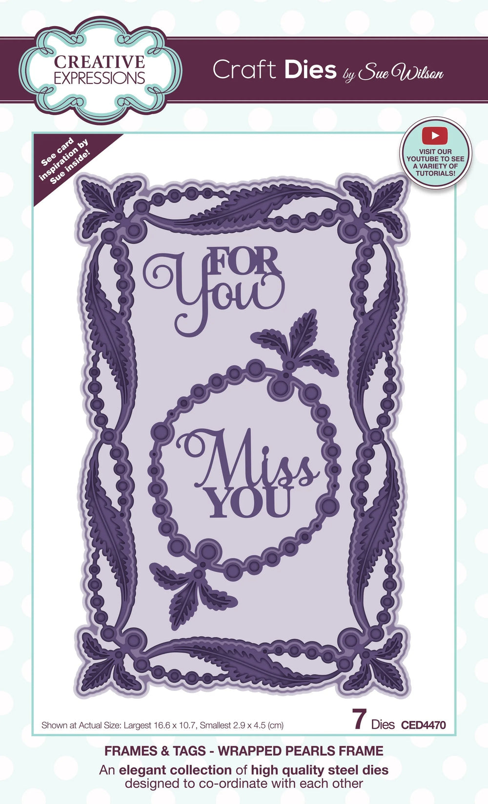 Creative Expressions Sue Wilson Frames & Tags Wrapped Pearl Frame Craft Die — Ecstasy Crafts