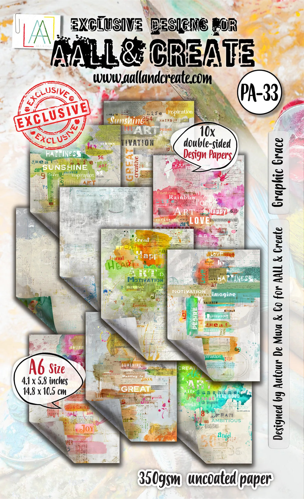 AALL and Create - A6 Design Paper - Graphic Grace — Ecstasy Crafts