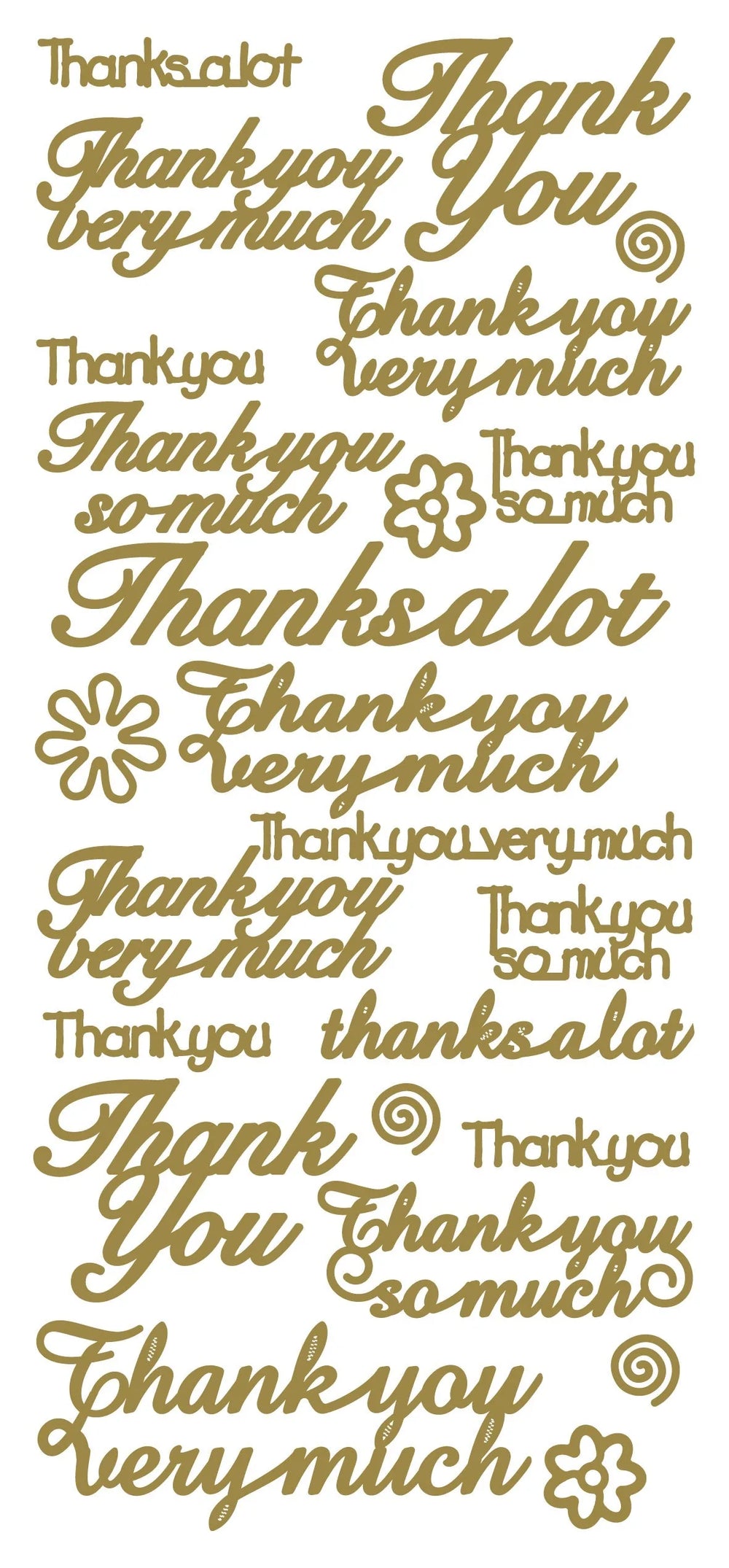 Peel Off Stickers - Various Thank You — Ecstasy Crafts