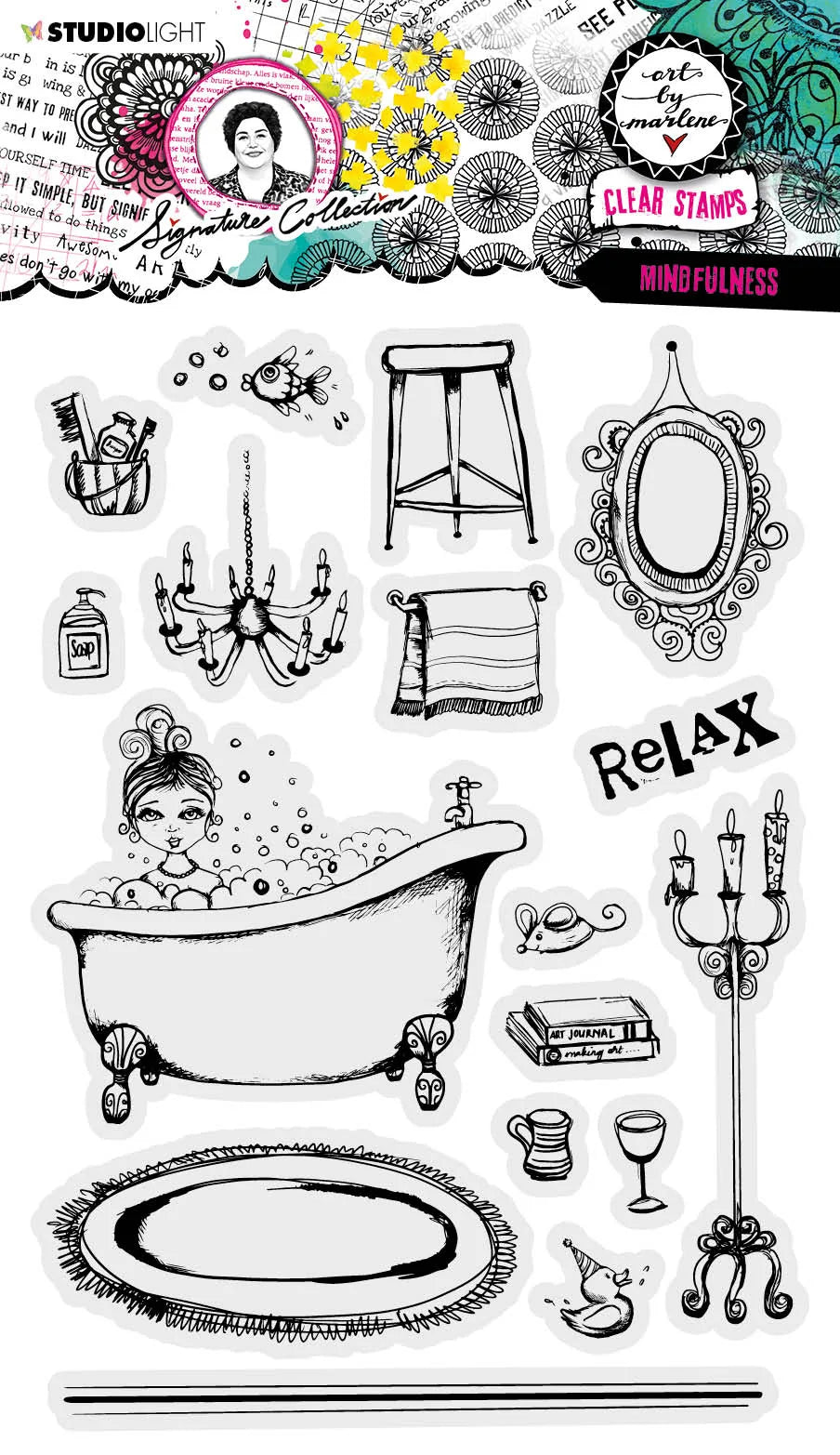 Tampons transparents ABM Collection Signature Pleine conscience 265x153x1mm 17 pièces no 473