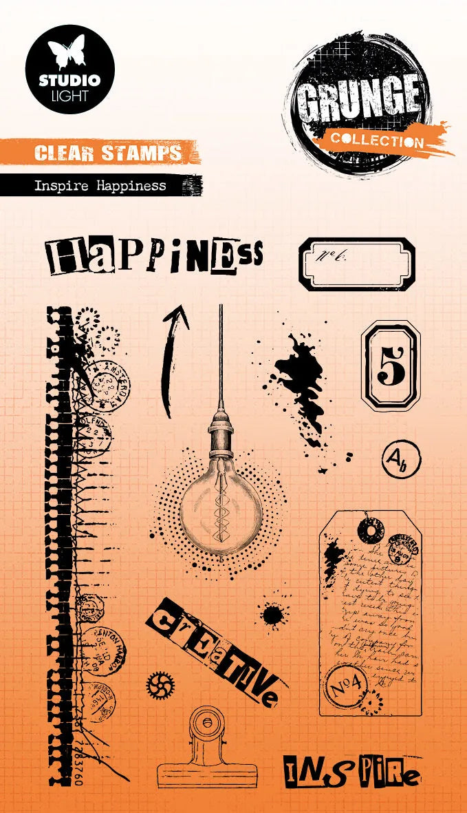 Tampons transparents SL Inspire Happiness Collection Grunge 14 pièces