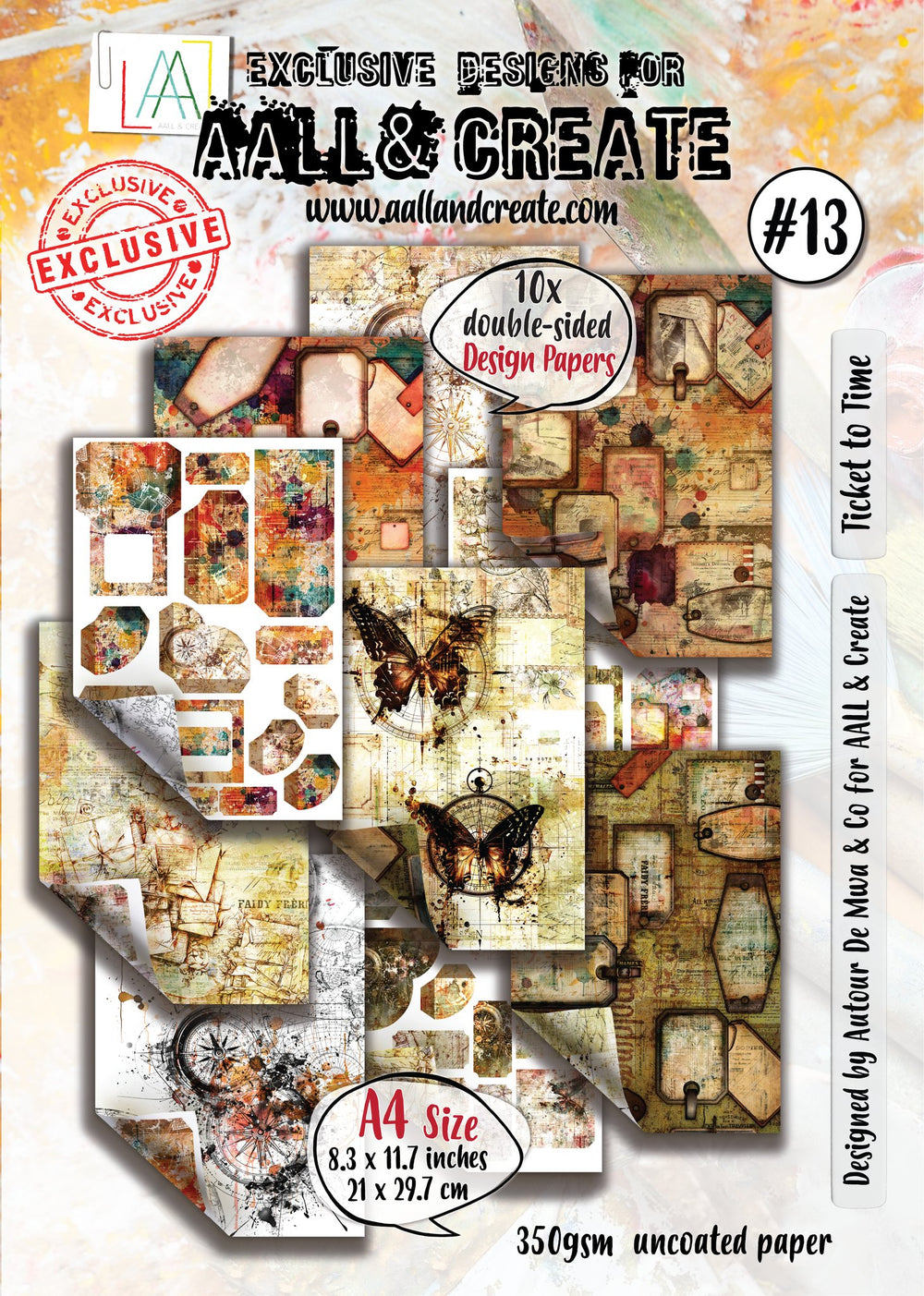AALL and Create - A4 Design Paper - Ticket to Time — Ecstasy Crafts