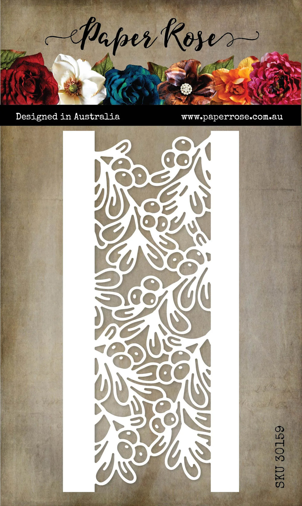 Matrice de découpe en métal Bordure de poinsettia de Noël 30159