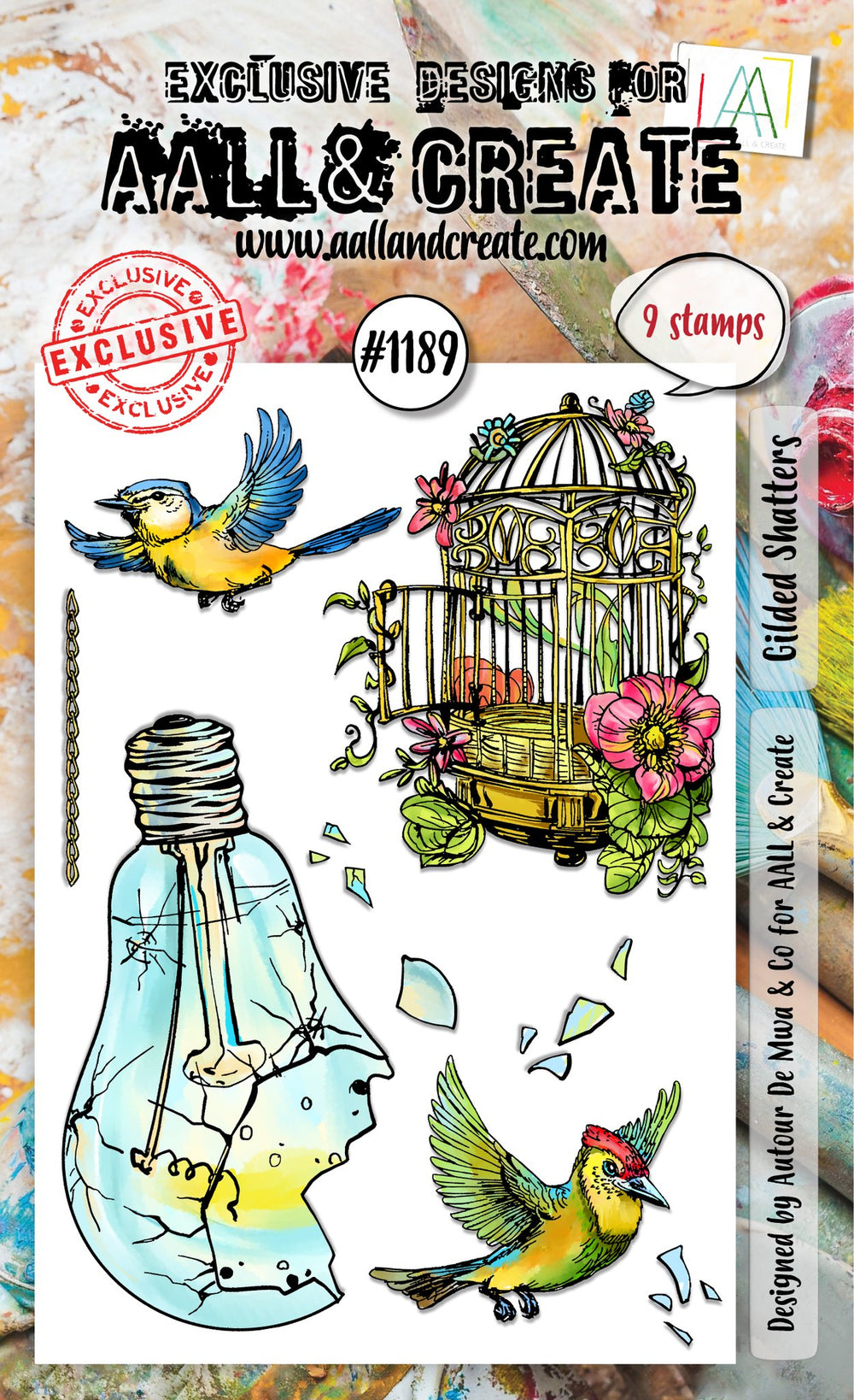 AALL and Create - A6 Stamp Set - Gilded Shatters — Ecstasy Crafts
