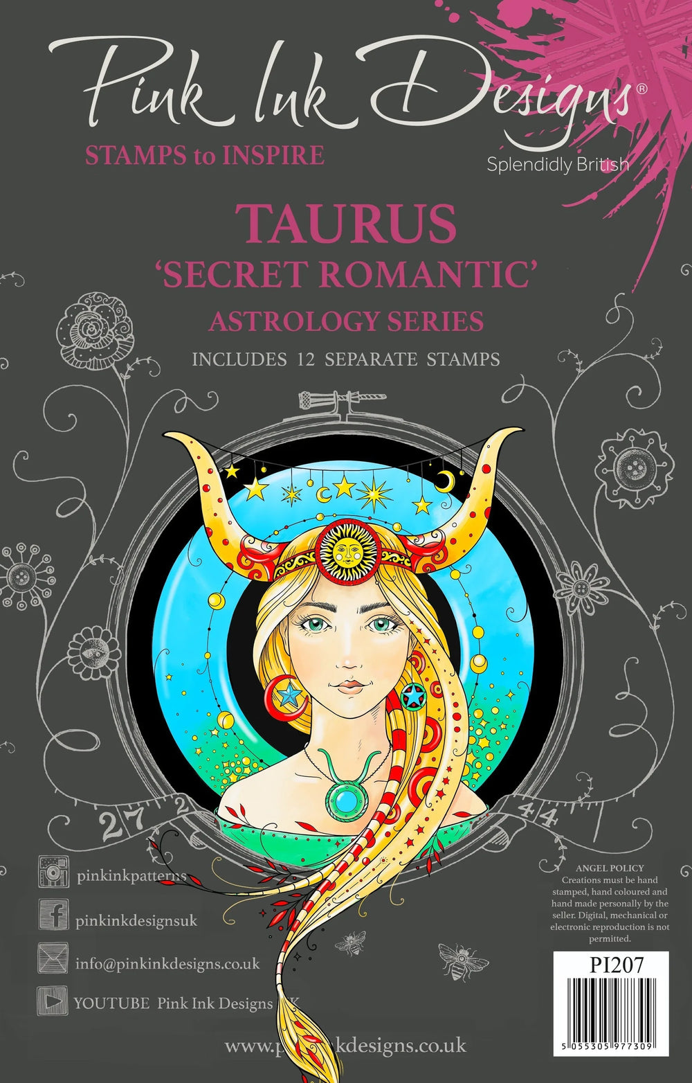 Pink Ink Designs Taurus Secret Romantic 6 in x 8 in Clear Stamp Set — Ecstasy Crafts