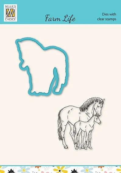 Nellies Choice Die & Stamp Set - Farm Life - Horse and Foal — Ecstasy Crafts