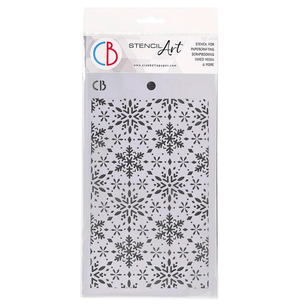 Ciao Bella Texture Stencil 5"x8" Snowflakes