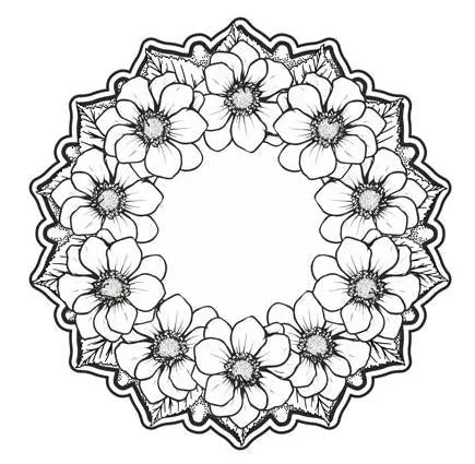 Timbre prédécoupé "Cercle de Magnolia de Julia" par Creative Expressions