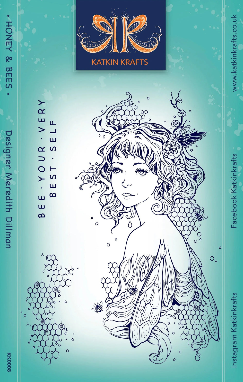 Katkin Krafts Honey & Bees 6 in x 8 in Clear Stamp Set — Ecstasy Crafts