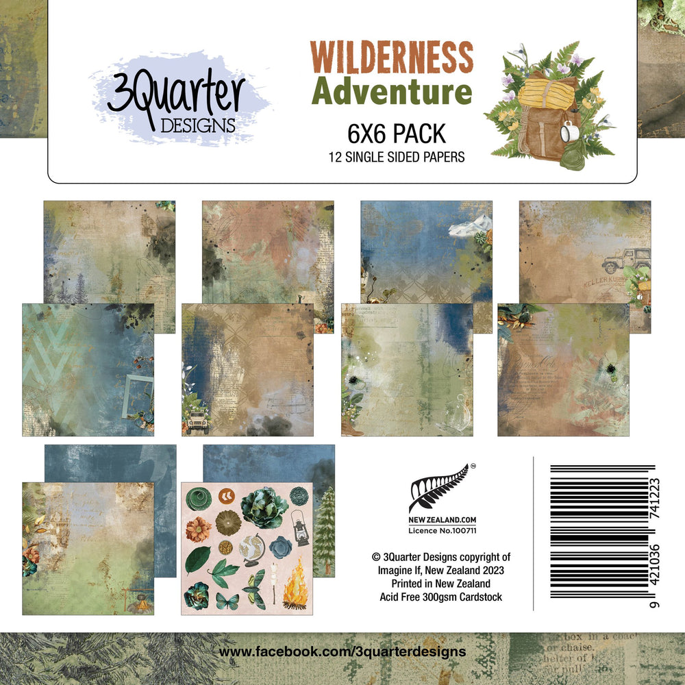 3Quarter Designs - 6" X 6" Paper Pack - Wilderness Adventures — Ecstasy Crafts