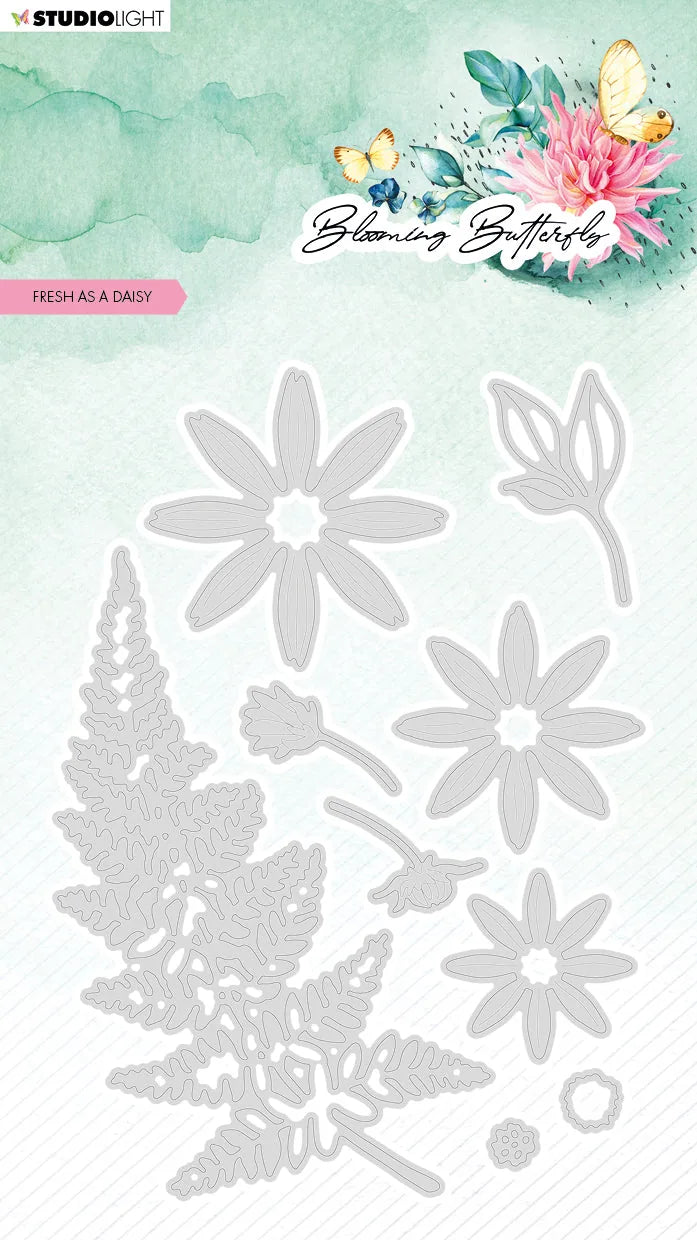 Moule de découpe SL Fresh As A Daisy Blooming Butterfly 98x139x1mm 9 Pcs no.483