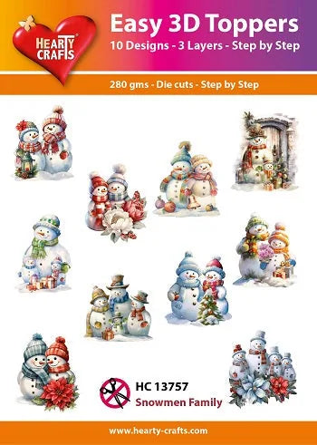 Hearty Crafts - Facile 3D - Famille de bonshommes de neige