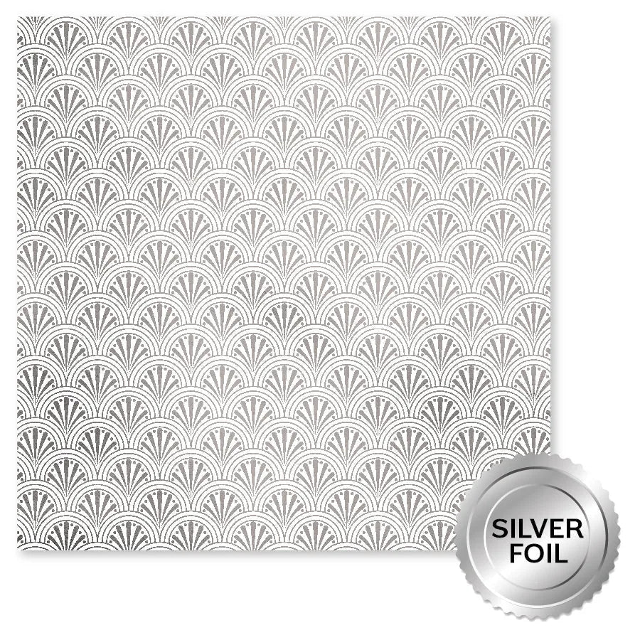Papier Argenté à Feuillets "Wedding Joy" D 12 x 12 (Paquet en Vrac de 6)