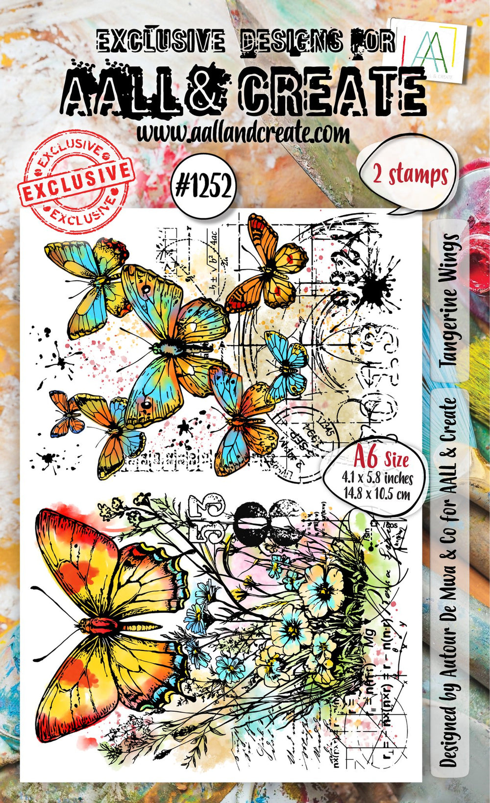 AALL and Create - A6 Stamp Set - Tangerine Wings — Ecstasy Crafts