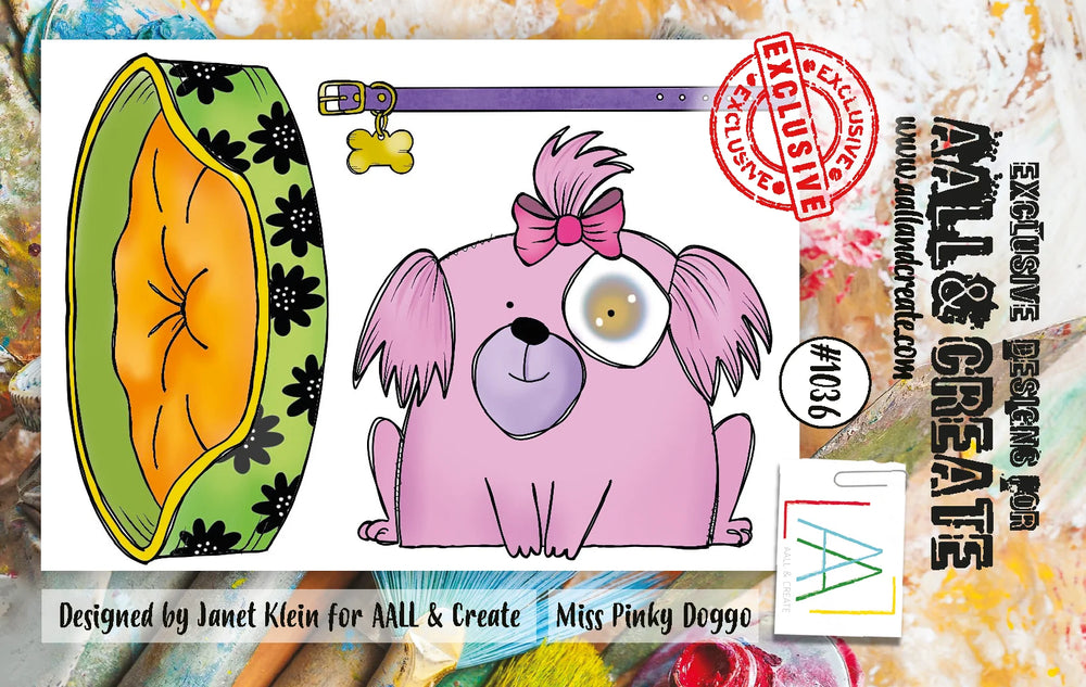 AALL and Create A7 Stamp Set - 1036 - Miss Pinky Doggo — Ecstasy Crafts