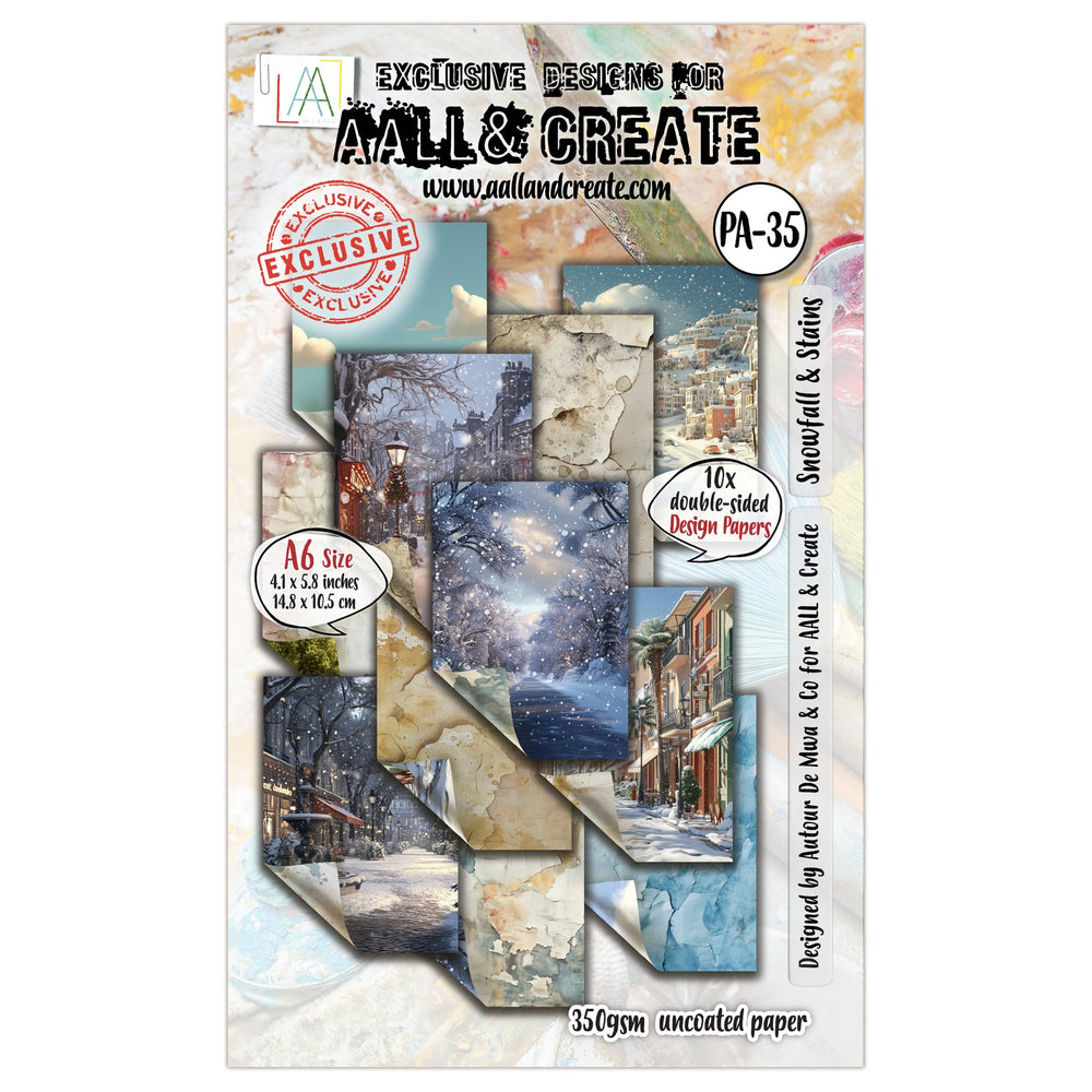AALL and Create - A6 Design Paper - Snowfall & Stains — Ecstasy Crafts