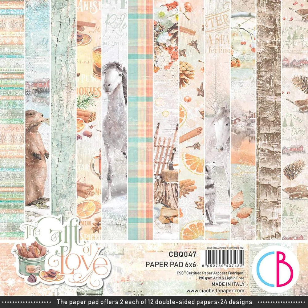 Ciao Bella Le coffret Cadeau d'amour Bloc de papier 6"x6" 24/Paq