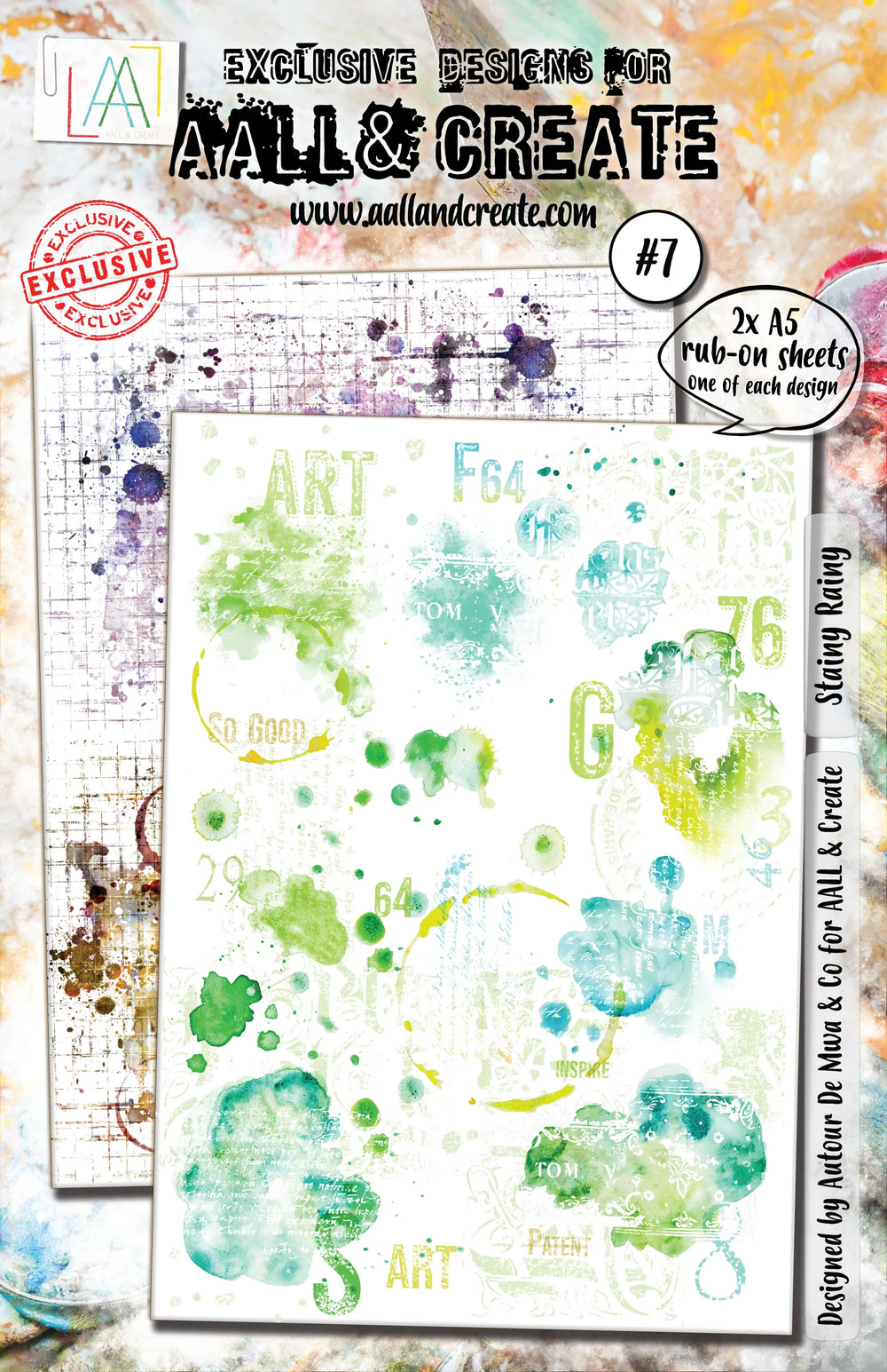 AALL and Create Rub-Ons - Stainy Rainy