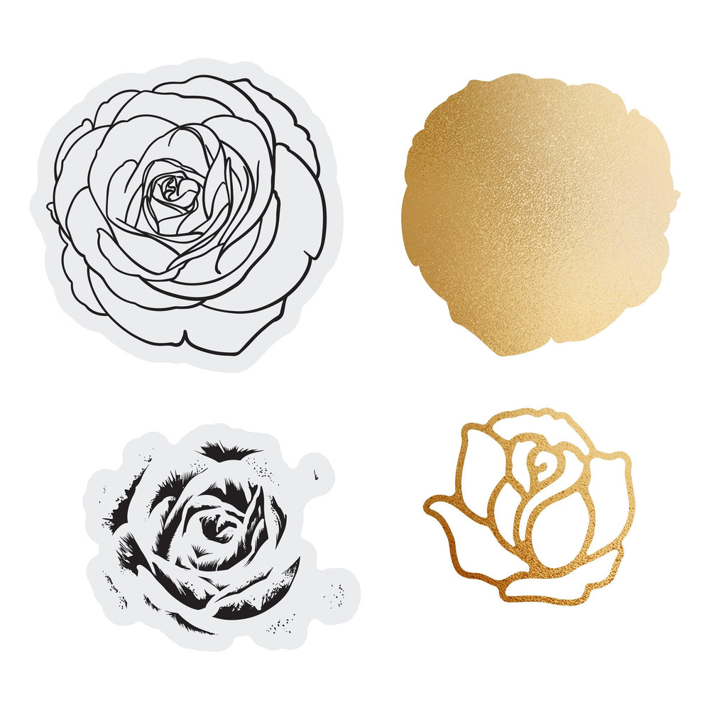 Couture Creations - Elegance Collection - Layering Stamp And Die Set - Rose Mini (4pc)