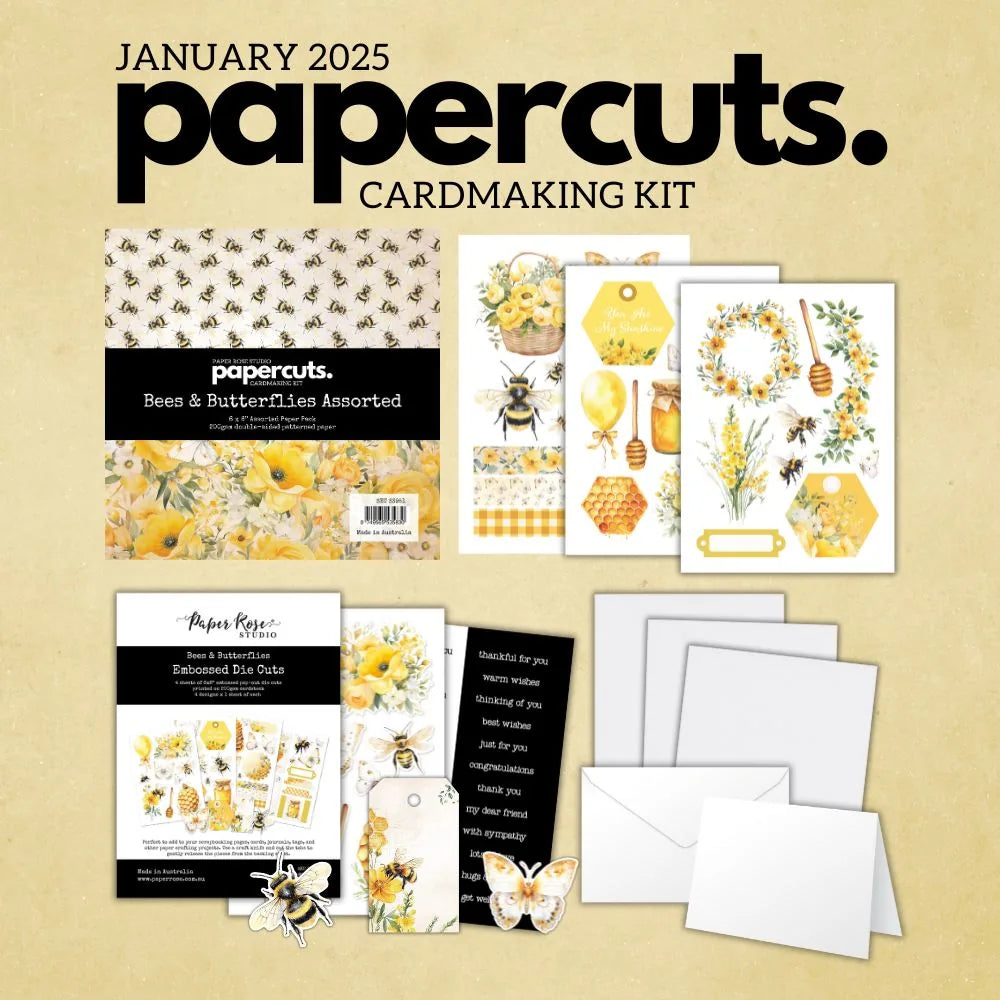 Bees & Butterflies Papercuts Cardmaking Kit January 2025 33951
