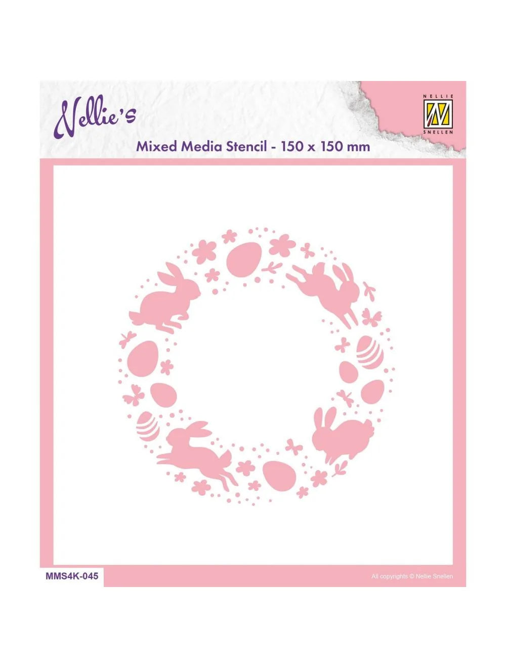 Nellie Snellen • Pochoir 15x15cm Couronne de Pâques