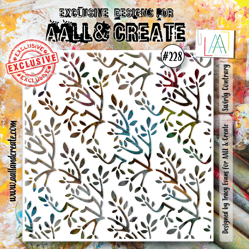 AALL and Create - 6"x6" Stencil - Swirly Contrary — Ecstasy Crafts