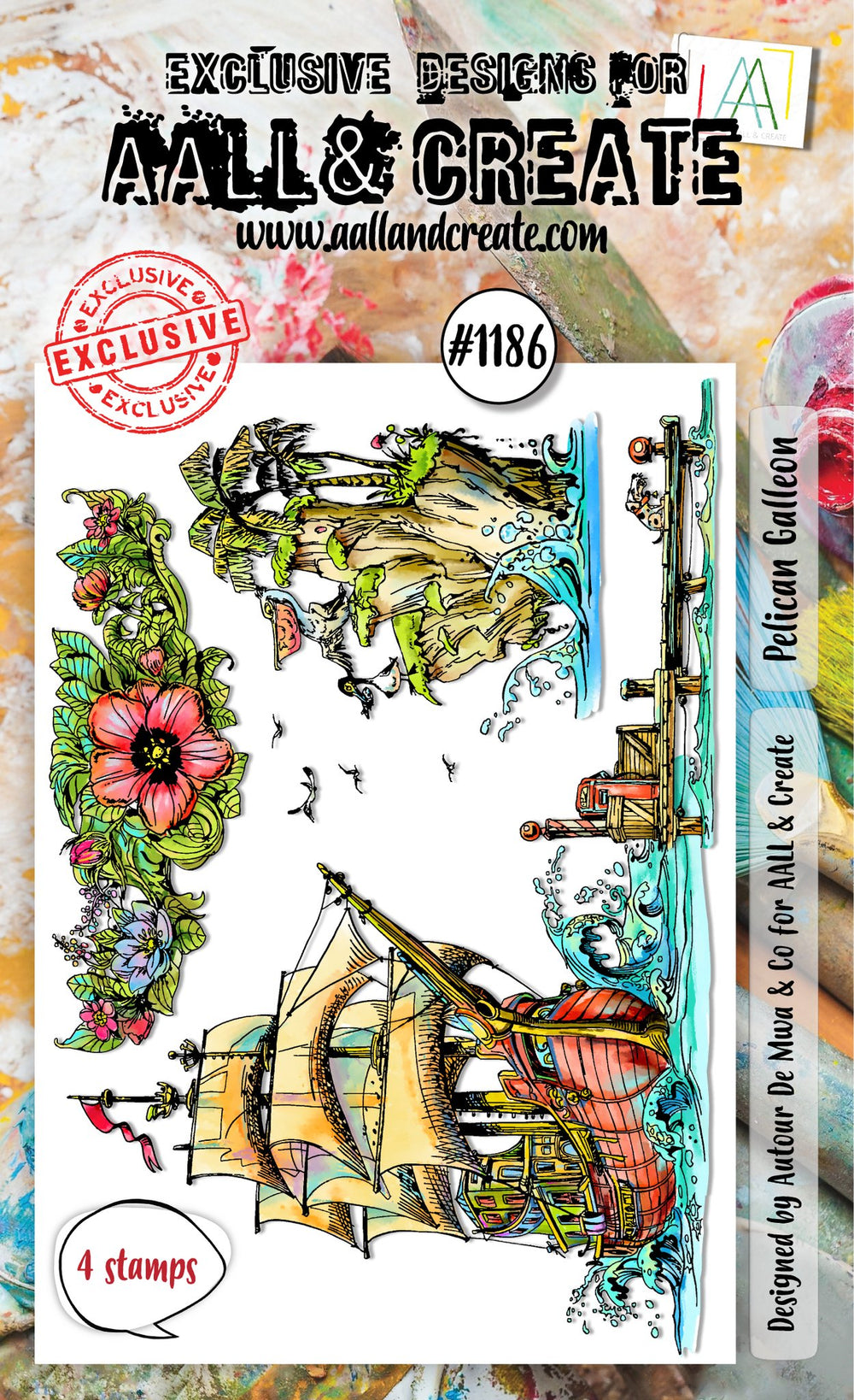 AALL and Create - A6 Stamp Set - Pelican Galleon — Ecstasy Crafts