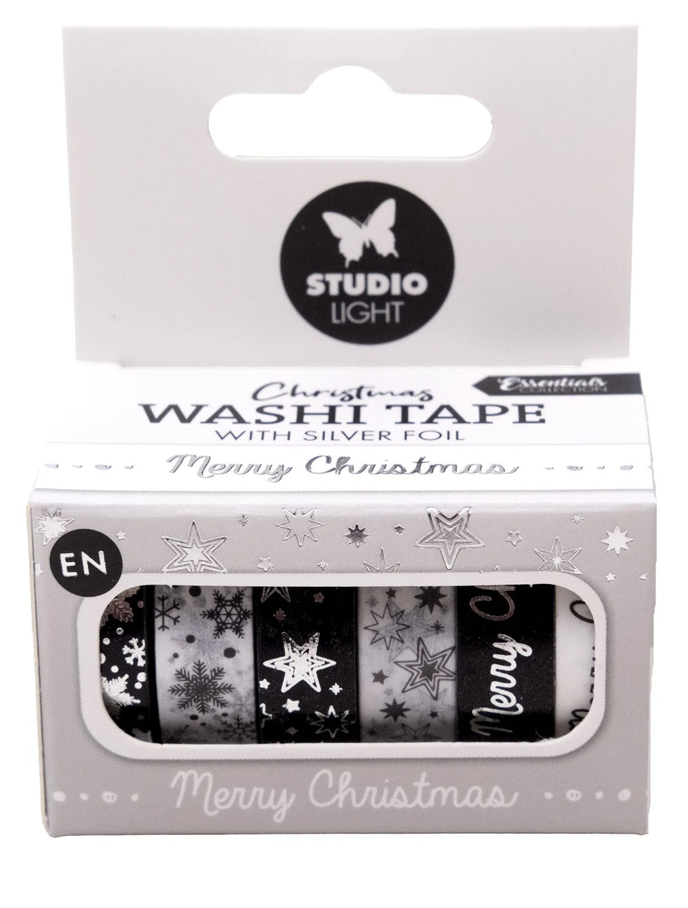 Ruban Washi SL Noir/Blanc - Silver Essentials 6 Pç