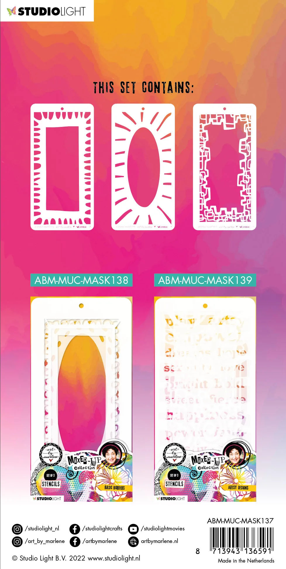 ABM Masque Cadres Ludiques Collection Mixed-Up 110x213x1mm 3 Pcs no.137
