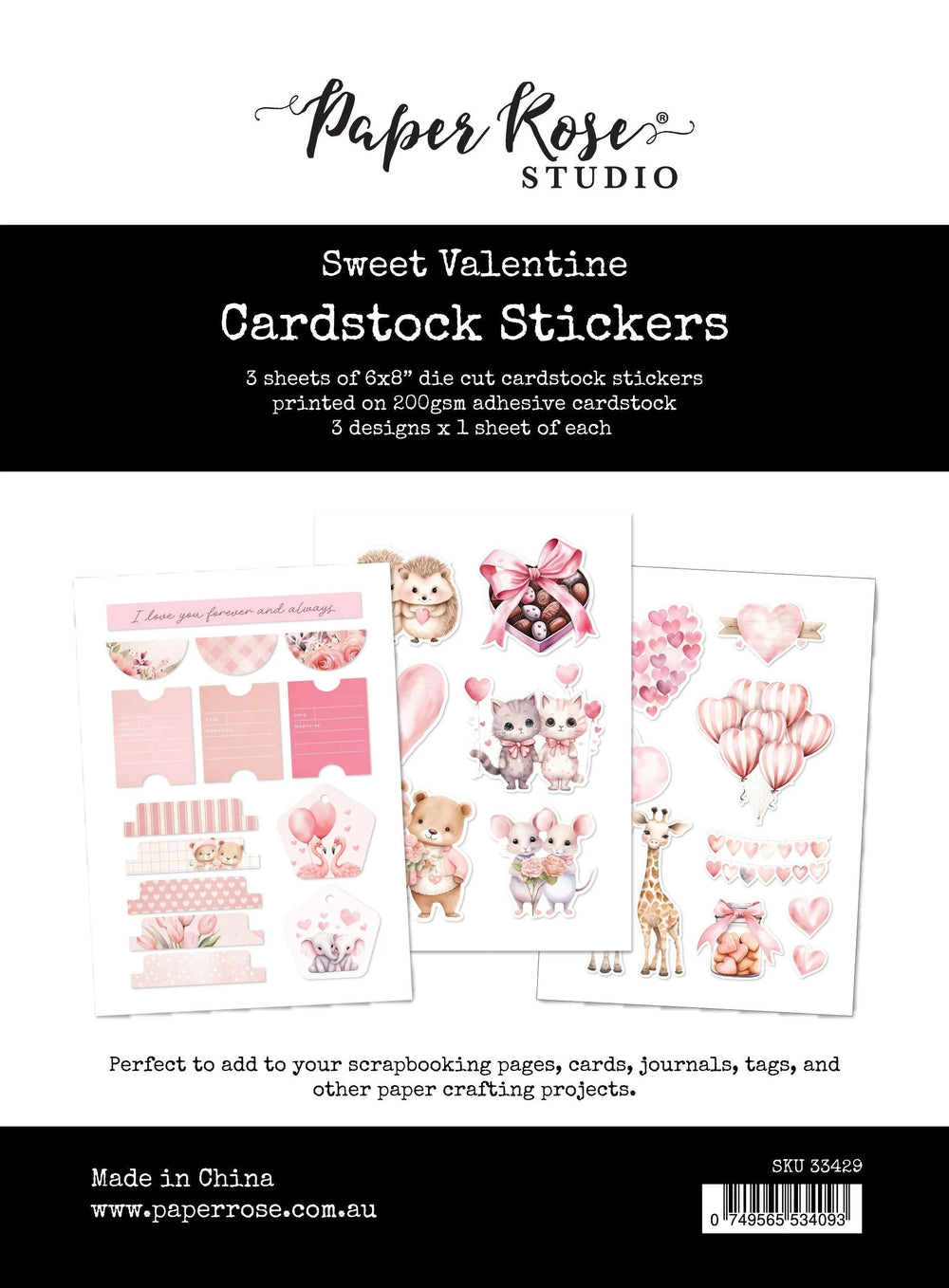 Autocollants en carton Saint-Valentin 33429