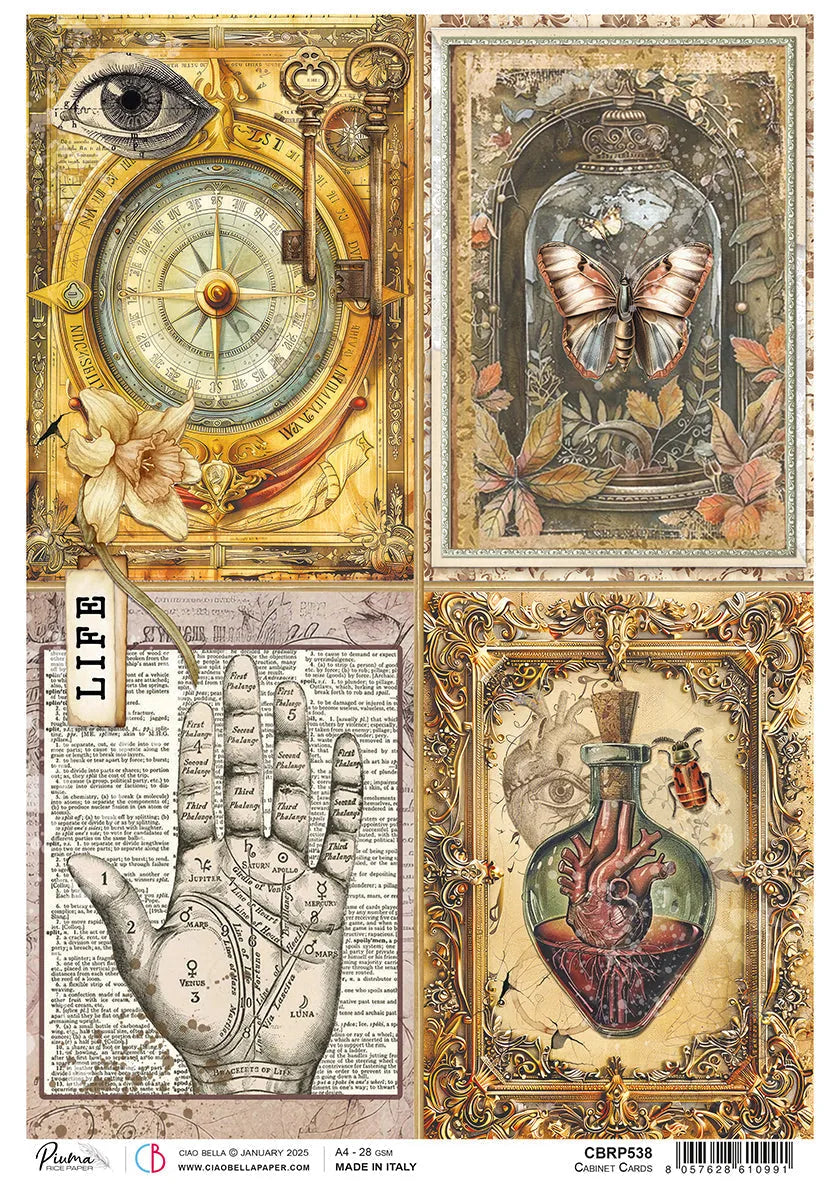 Rice Paper A4 Cabinet Cards - 5 Sheets