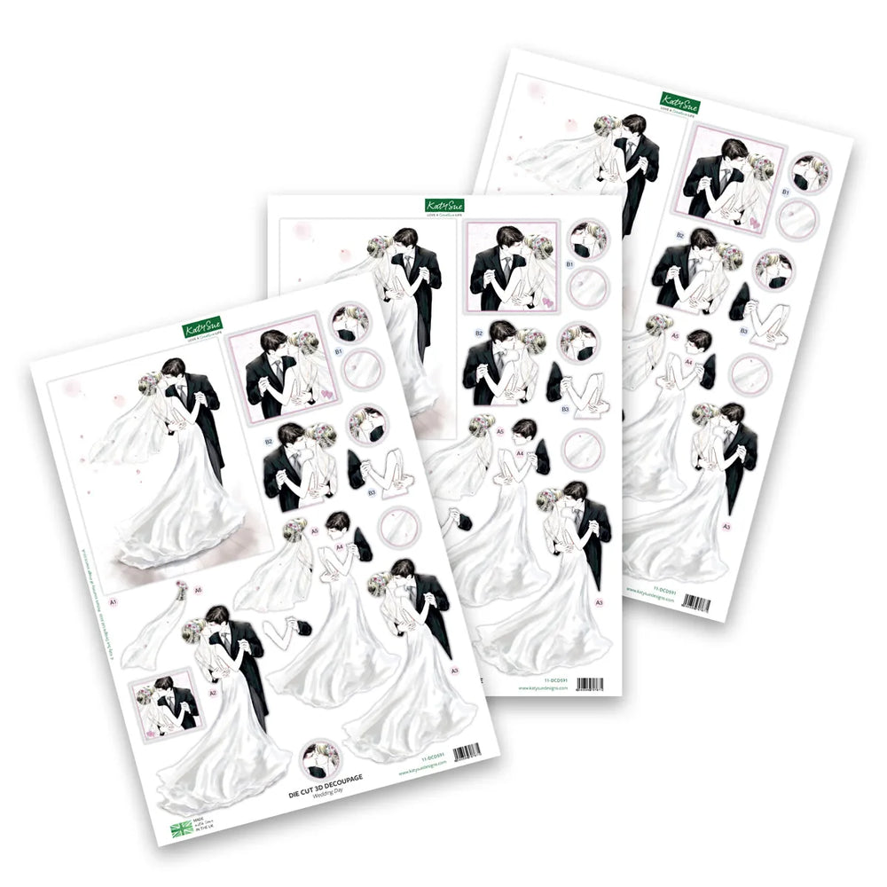 Die Cut Decoupage – Wedding Day (Pack Of 3)