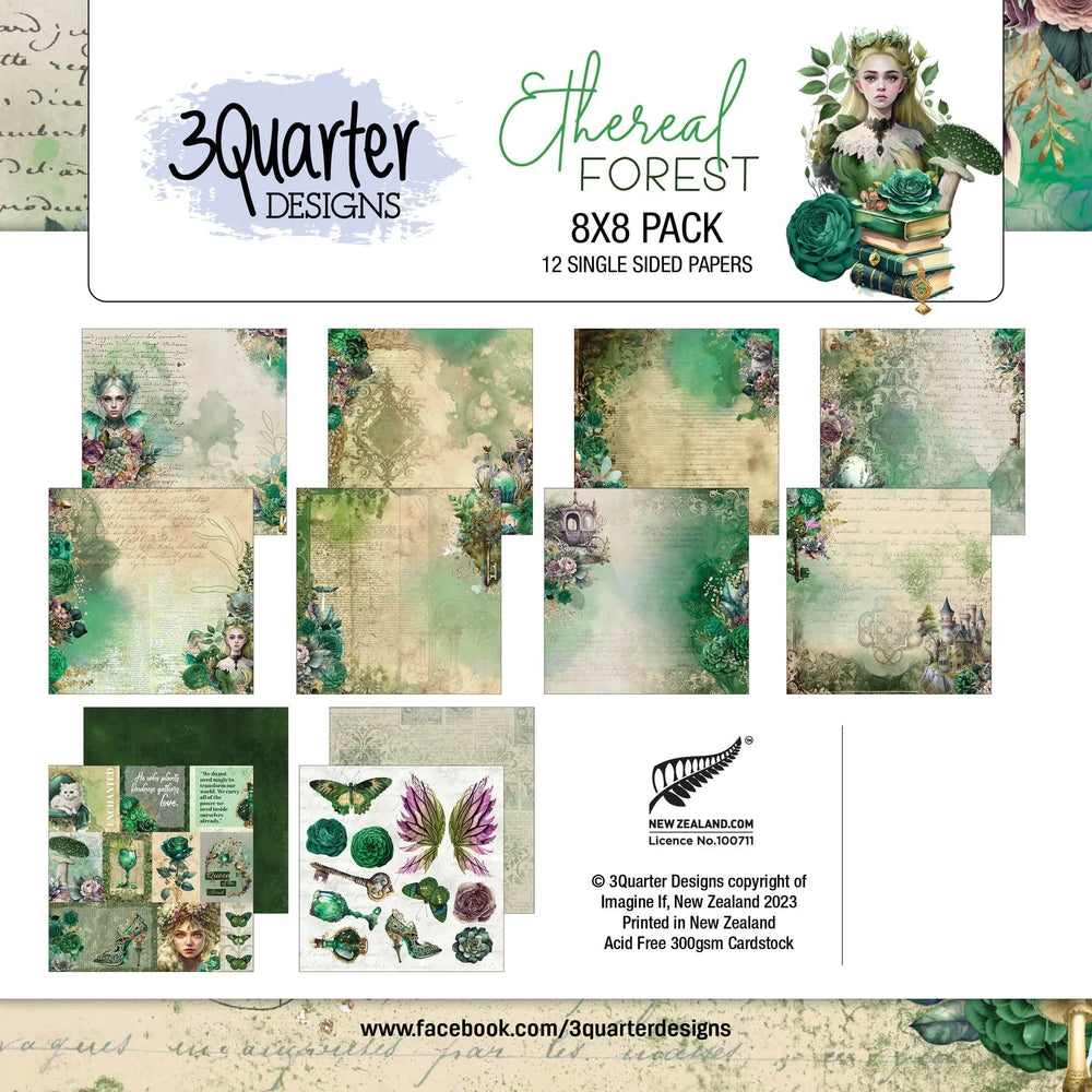 Ensemble de papier Forêt éthérée 8" x 8"