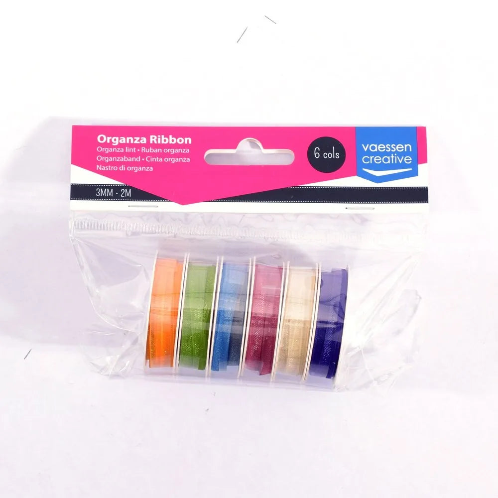Ruban Organza Vaessen Creative 6 Couleurs 3mmx2m Printemps