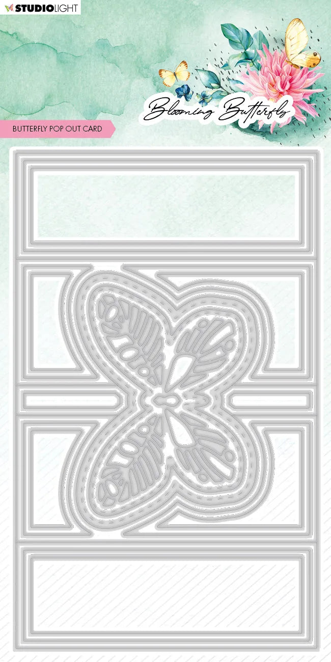 Moule de découpe SL Carte Papillon Papillon Épanoui 165x100x1mm 17 Pces no.486