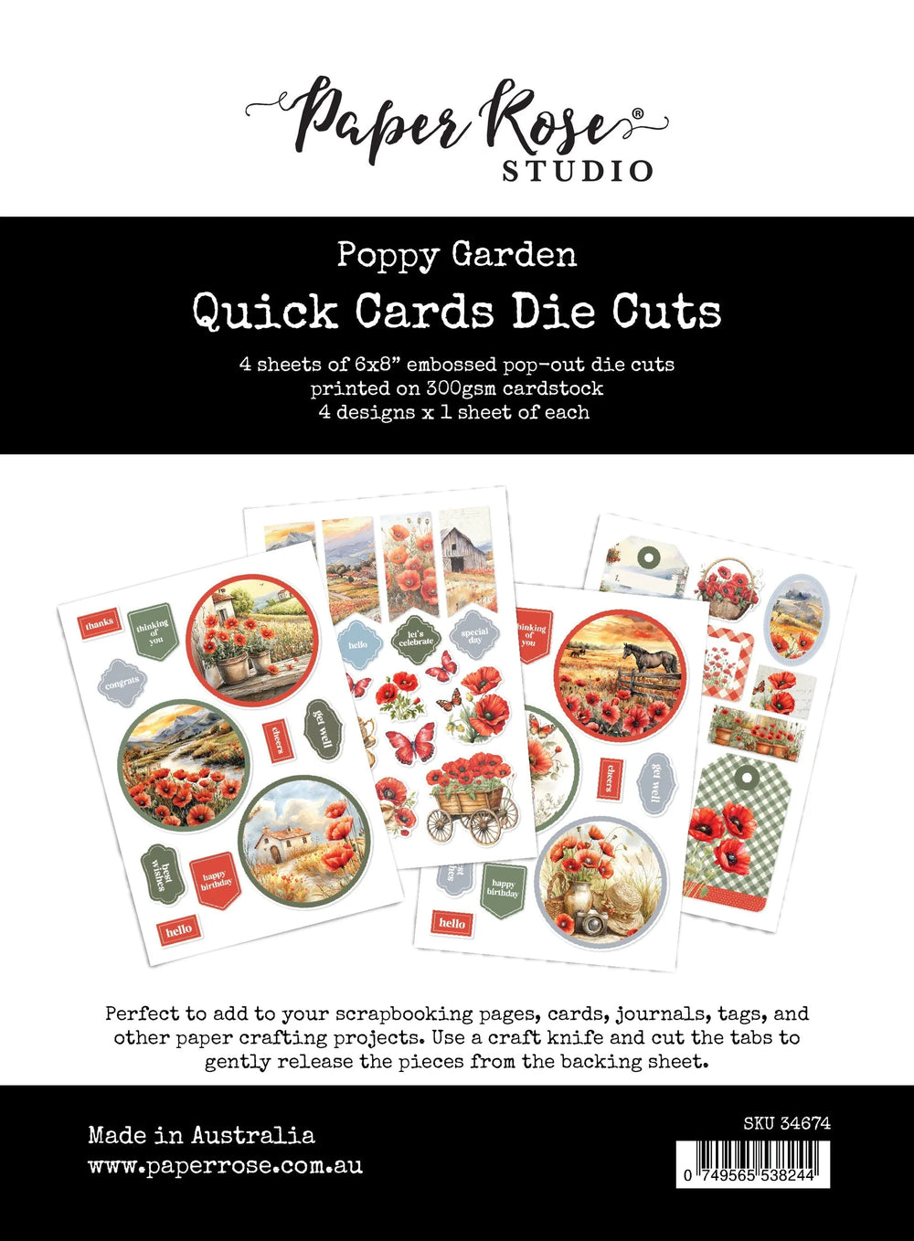 Poppy Garden Pochoirs Rapides pour Cartes 34674