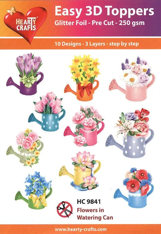 Facile 3D - Fleurs dans des arrosoirs